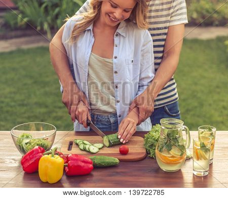 Young Couple Cooking