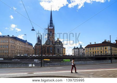 STOCKHOLM, SWEDEN - JUNE 27, 2016: The Riddarholm Church is the burial church of the Swedish monarchs.