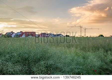 Magic and Colorful summer sunset in Germany