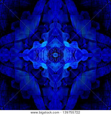 Fascinated Dark Green And Blue Texture Of Blue And Gold Macaw Parrot Bird, Exotic Background