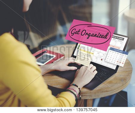 Get Organized Tidy Up Clean Schedule To Do Concept