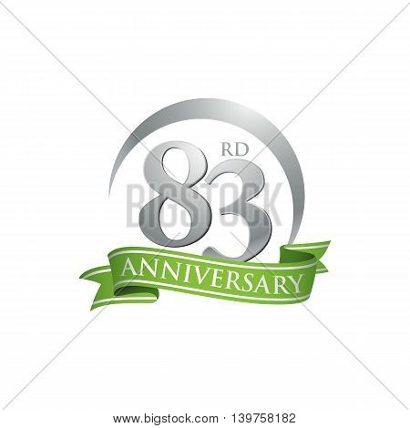 83rd anniversary green logo template. Creative design. Business success