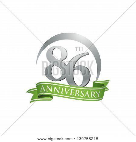 86th anniversary green logo template. Creative design. Business success