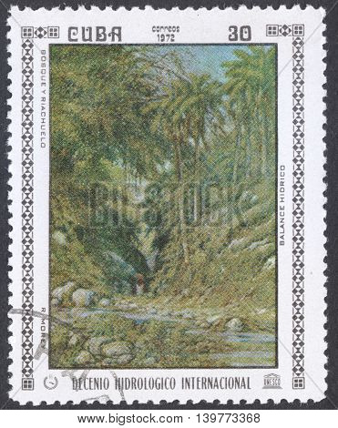 MOSCOW RUSSIA - CIRCA FEBRUARY 2016: a post stamp printed in CUBA shows painting 