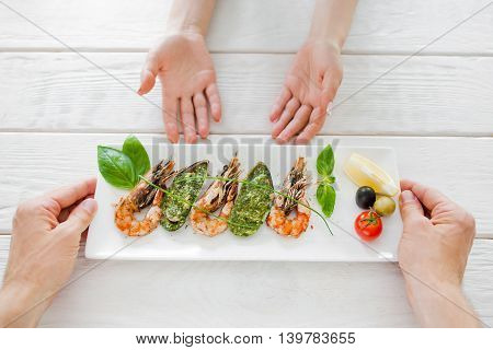 Restaurant Kitchen Mediterranean Chef Cooking Cuisine Prepare Chef Concept