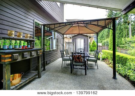 Backyrd Gazebo With Patio Area