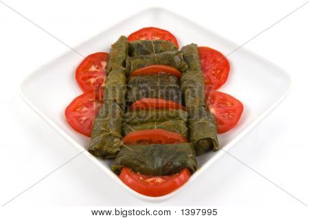 Hojas de parra rellenas de Mediterráneo