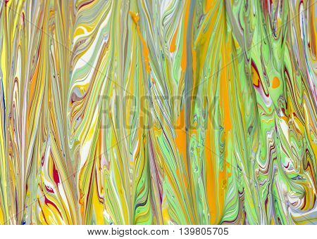 Mixed painted colors with colors red, green, blue, yellow, white, orange