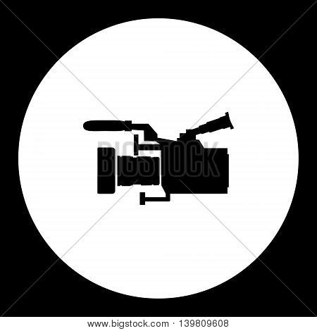 Professional Digital Camcoder Isolated Black Icon Eps10