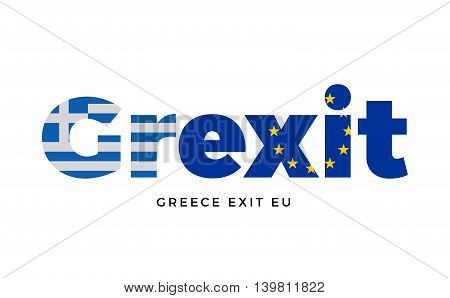 GREXIT - Greece exit from European Union on Referendum. Vector Isolated