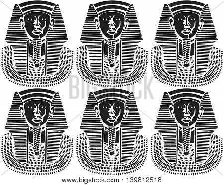 Egypt Pharaoh silhouette pattern . Vector illustration