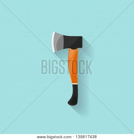 Axe in a flat style. Camping, hiking, surviving Vector illustration