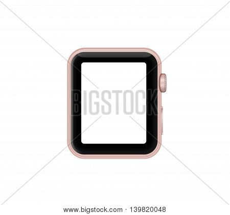 Isolated Rose Gold Aluminum Case Smart Watch