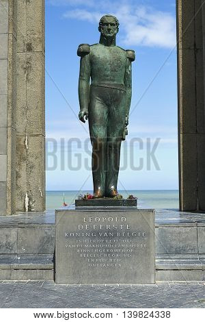 Statue Of Belgian King Leopold I At De Panne, Belgium