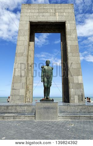 Statue Of Belgian King Leopold I At De Panne, Belgium
