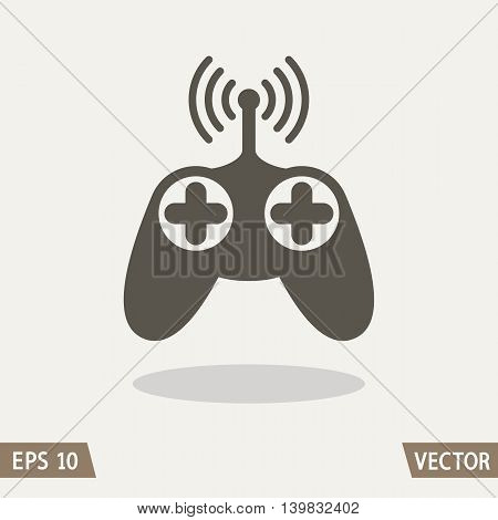 Remote control radio car, drone, fly and toy icon isolated on light background. Vector illustration for web, logo and packing design.