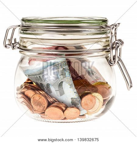 Jar With Money Isolated