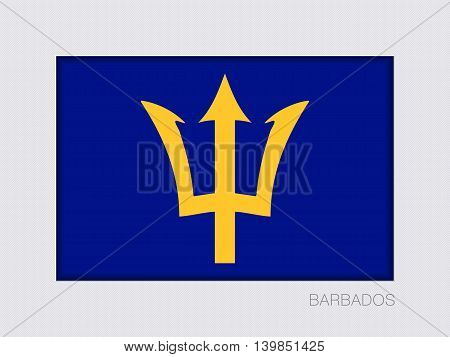Barbados. Rectangular Official Flag With Proportion 2:3