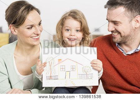 Pure Feelings Reflected On The Drawing Of A Child