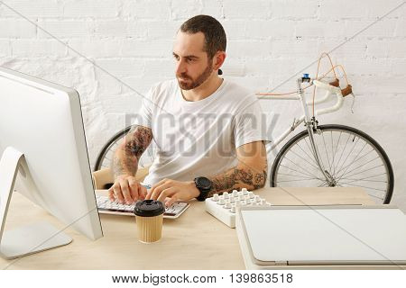 Freelancer With Many Hobbies Working At Home Set