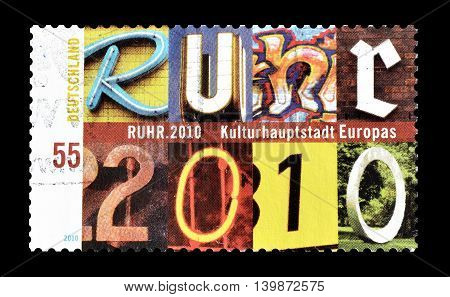 GERMANY - CIRCA 2010 : Cancelled postage stamp printed by Germany, that shows Ruhr.