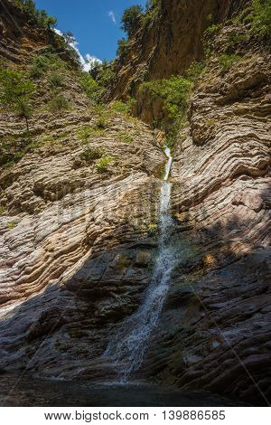 Waterfalls On The River Krikiliotis At Panta Vrexei In Evritania, Greece