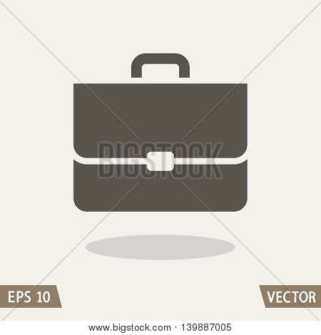Briefcase flat icon isolated on light background. Vector illustration for web and commercial use.