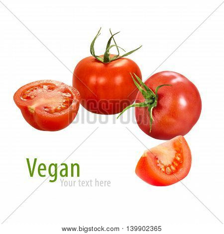 Tomato vegetables pile isolated on white background cutout