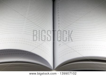 datebook with striped sheets disclosed in the middle