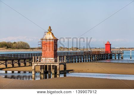 Little Lighthouse In Lignano Bibbione Italy.
