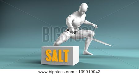 Cutting Salt and Cut or Reduce Concept 3D Illustration Render