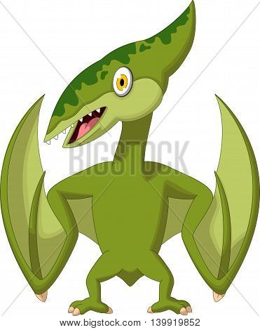 cute pterodactyl cartoon posing for you design
