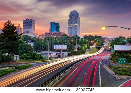 Winston-Salem, North Carolina, USA skyline.