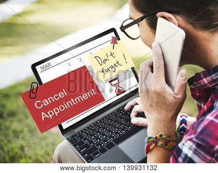 Cancel Appointment Note Calendar Planner Concept