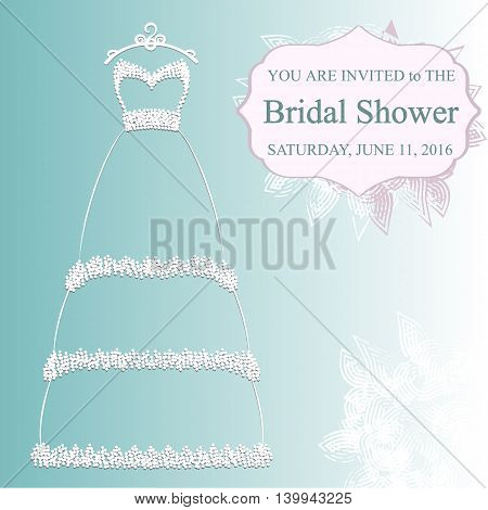 vector illustration of the pretty wedding dress