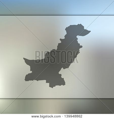 Pakistan map on blurred background. Blurred background with silhouette of Pakistan. Pakistan. Pakistan map. Blurred background. Pakistan vector map.
