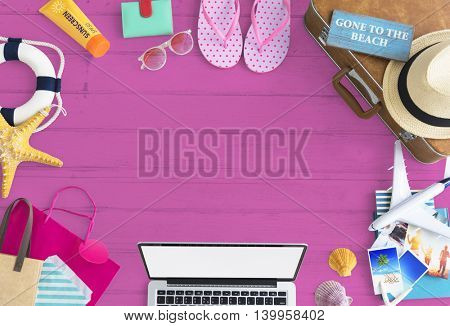 Beach Objects Border Blankspace Concept