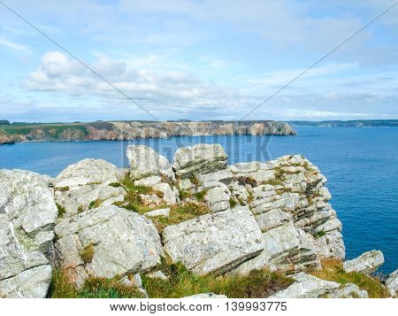 coastal scenery at the Crozon peninsula in Brittany France