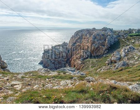 coastal scenery at the Crozon peninsula in Brittany France