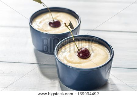 Custard With Cherries