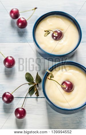 Custard With Cherries
