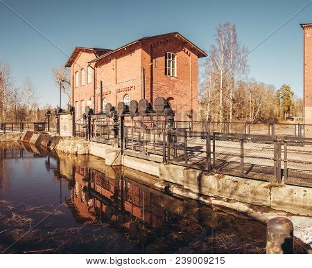 Finland Forssa, Kuhalankoski Dam At The Old Spinning Mill On A Spring Day. Water Is From Loimijoki R