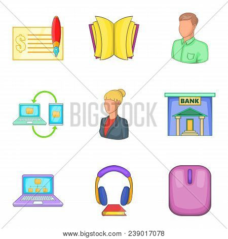 Job Location Icons Set. Cartoon Set Of 9 Job Location Vector Icons For Web Isolated On White Backgro