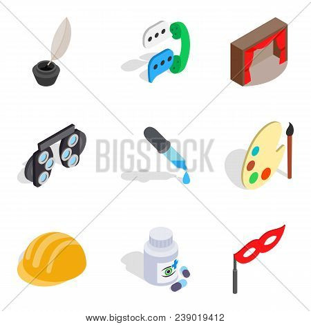 Scientific Direction Icons Set. Isometric Set Of 9 Scientific Direction Vector Icons For Web Isolate
