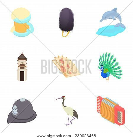 Supranational Icons Set. Cartoon Set Of 9 Supranational Vector Icons For Web Isolated On White Backg