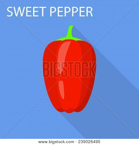 Sweet Pepper Icon. Flat Illustration Of Sweet Pepper Vector Icon For Web Design