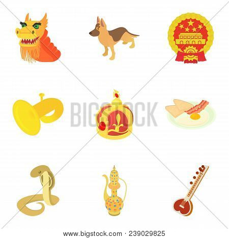 Intergovernmental Icons Set. Cartoon Set Of 9 Intergovernmental Vector Icons For Web Isolated On Whi