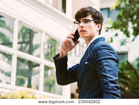 Businessman communicate on the phone