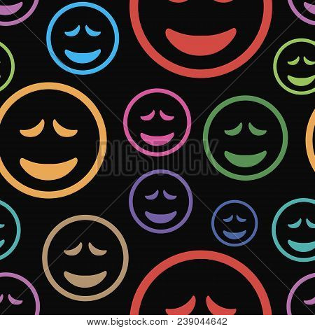 Seamless Texture With Amusing Emotional Grief Smilies