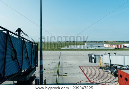 Jetway Or Finger In Runway Of Vaclav Havel Prague Airport